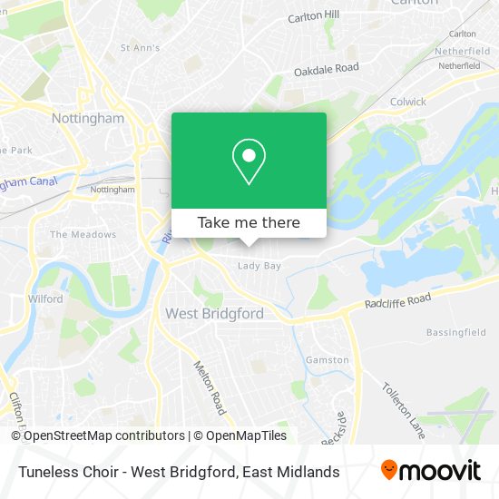 Tuneless Choir - West Bridgford map