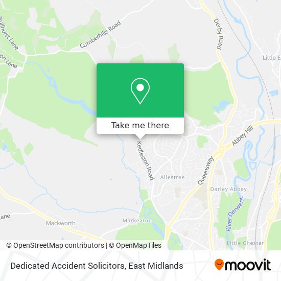 Dedicated Accident Solicitors map