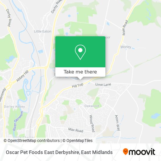 Oscar Pet Foods East Derbyshire map