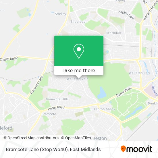 Bramcote Lane (Stop Wo40) map