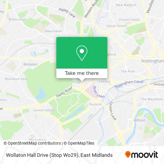 Wollaton Hall Drive (Stop Wo29) map