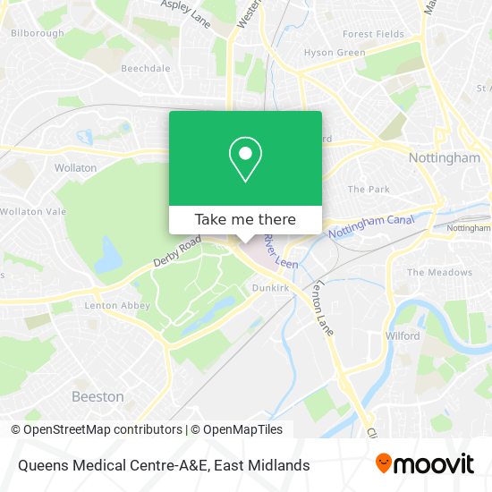 Queens Medical Centre-A&E map