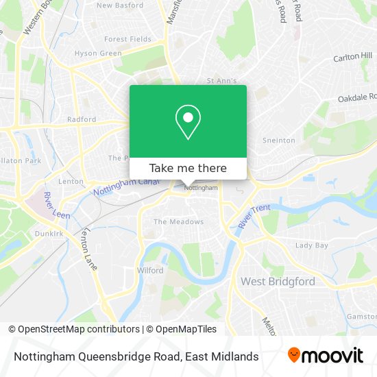 Nottingham Queensbridge Road map