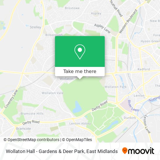 Wollaton Hall - Gardens & Deer Park map