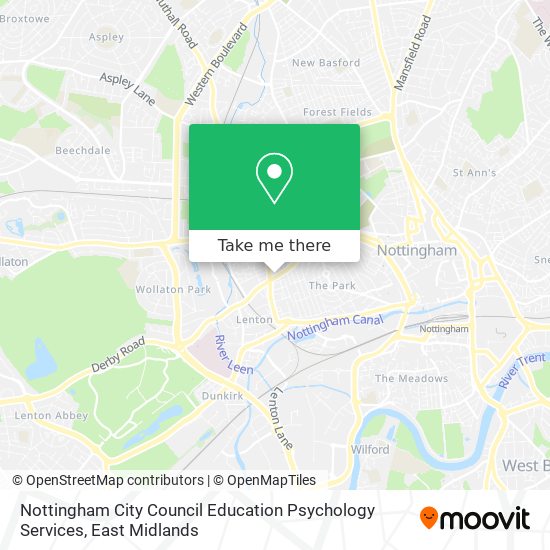 Nottingham City Council Education Psychology Services map