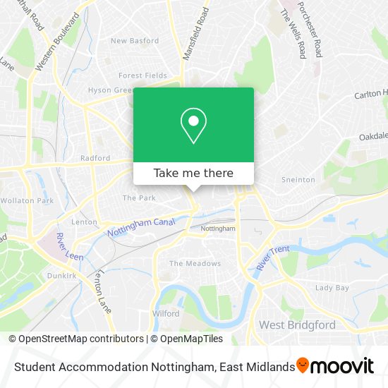 Student Accommodation Nottingham map