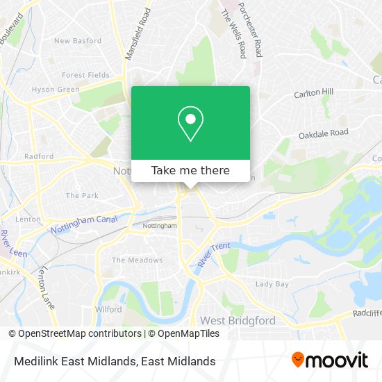 Medilink East Midlands map