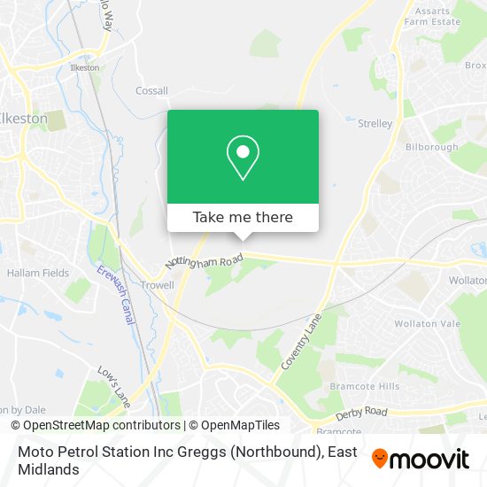 Moto Petrol Station Inc Greggs (Northbound) map