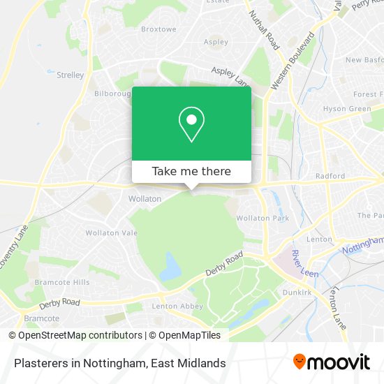 Plasterers in Nottingham map