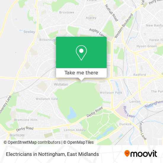 Electricians in Nottingham map