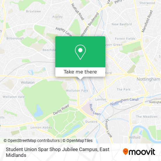Student Union Spar Shop Jubilee Campus map