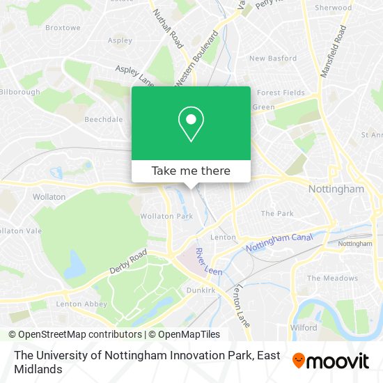 The University of Nottingham Innovation Park map