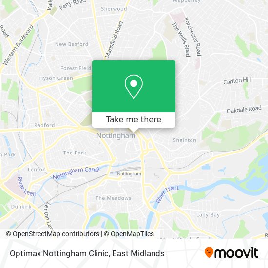 Optimax Nottingham Clinic map