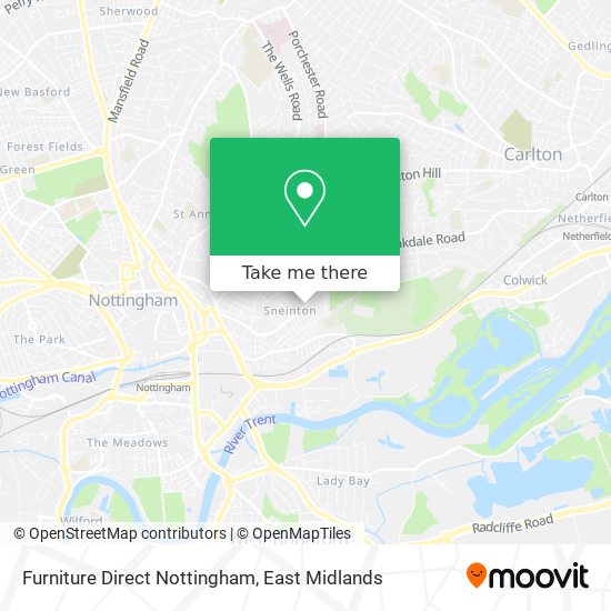 Furniture Direct Nottingham map