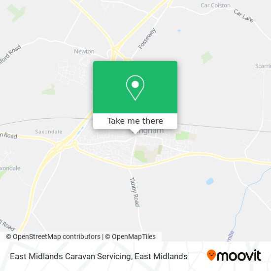 East Midlands Caravan Servicing map