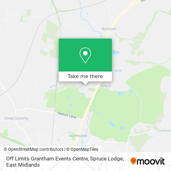 Off Limits Grantham Events Centre, Spruce Lodge map