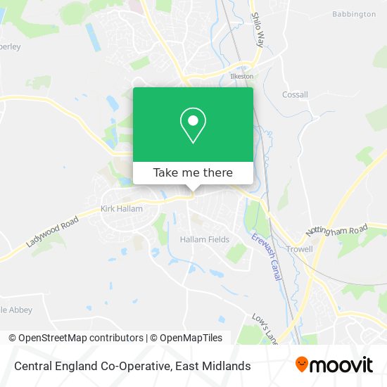 Central England Co-Operative map