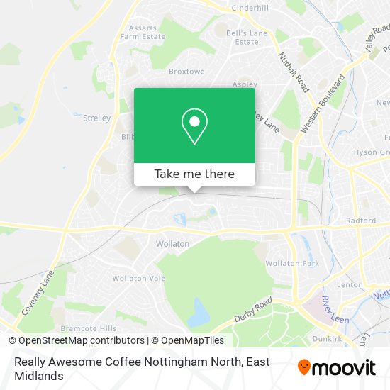 Really Awesome Coffee Nottingham North map