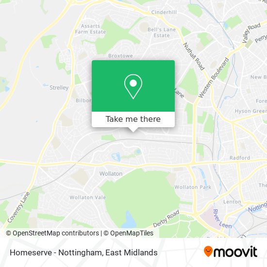 Homeserve - Nottingham map