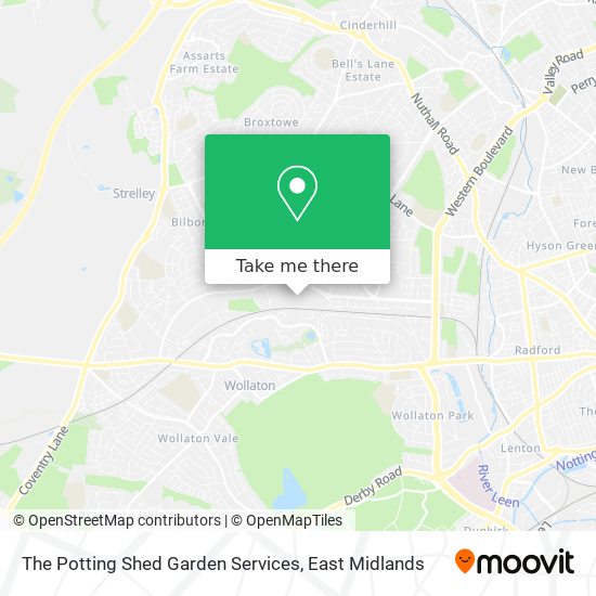 The Potting Shed Garden Services map