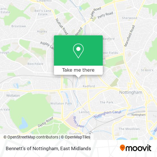 Bennett's of Nottingham map