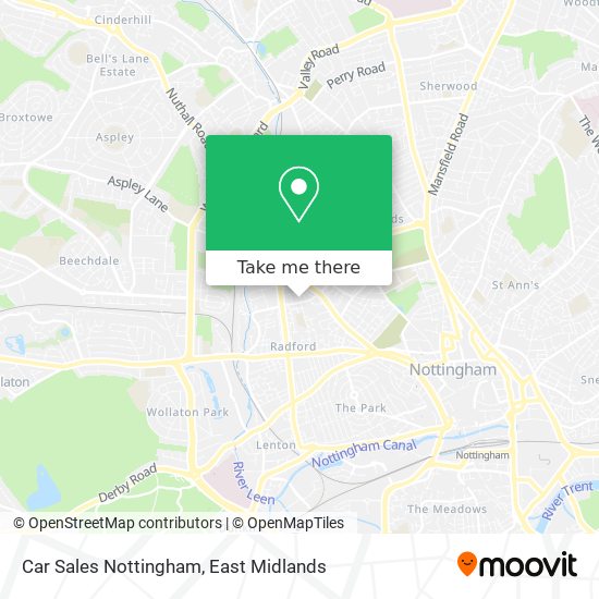 Car Sales Nottingham map