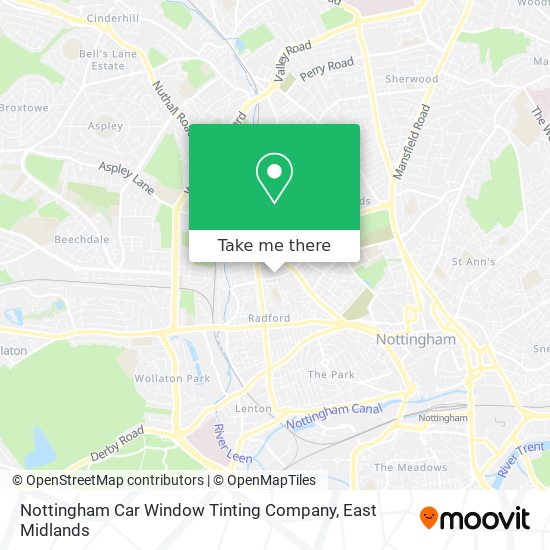 Nottingham Car Window Tinting Company map