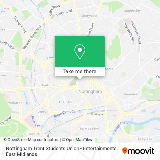 Nottingham Trent Students Union - Entertainments map