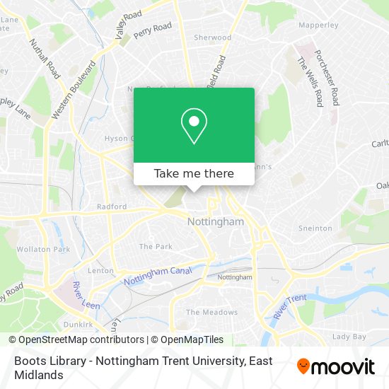 Boots Library - Nottingham Trent University map