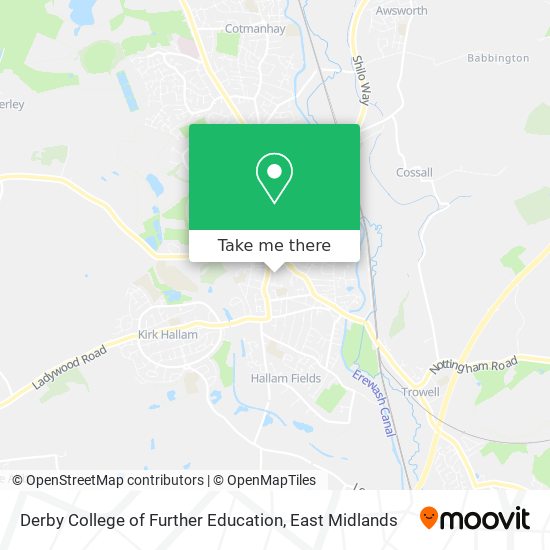 Derby College of Further Education map