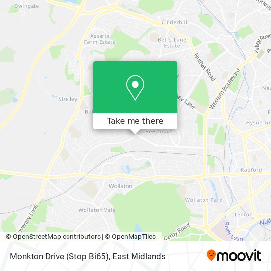 Monkton Drive (Stop Bi65) map