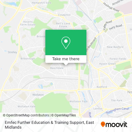 Emfec Further Education & Training Support map