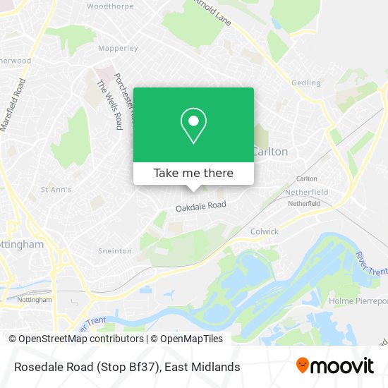 Rosedale Road (Stop Bf37) map