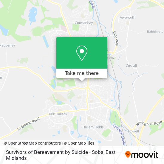 Survivors of Bereavement by Suicide - Sobs map
