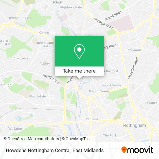 Howdens Nottingham Central map