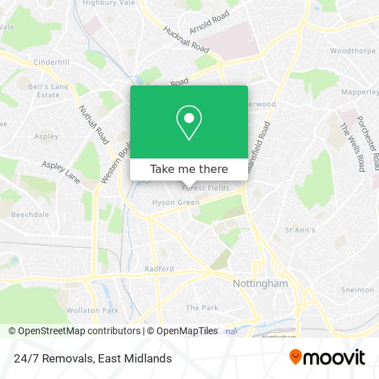 24/7 Removals map