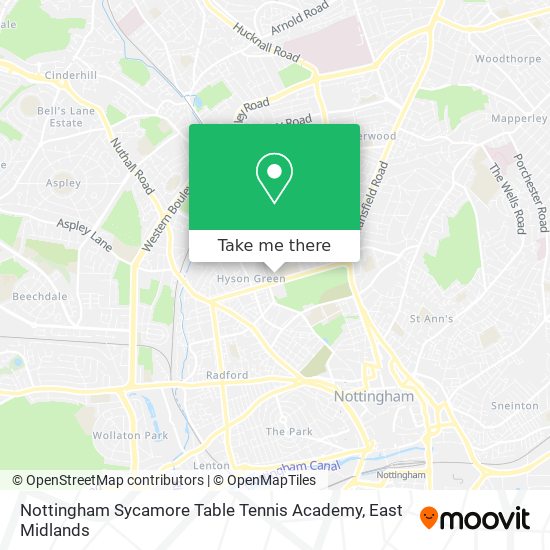 Nottingham Sycamore Table Tennis Academy map