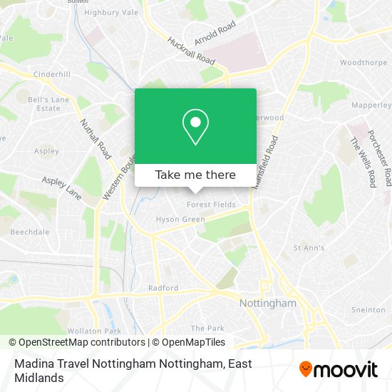 Madina Travel Nottingham Nottingham map
