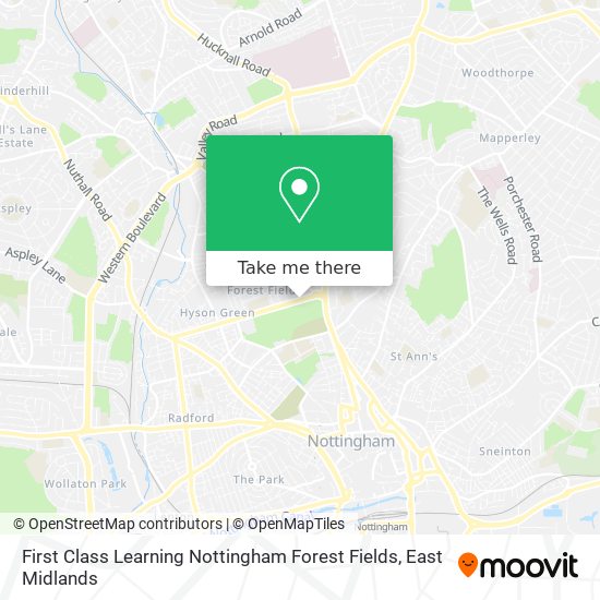First Class Learning Nottingham Forest Fields map