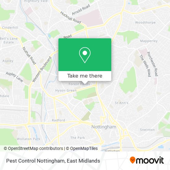 Pest Control Nottingham map