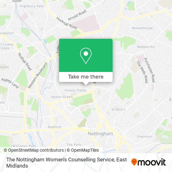 The Nottingham Women's Counselling Service map