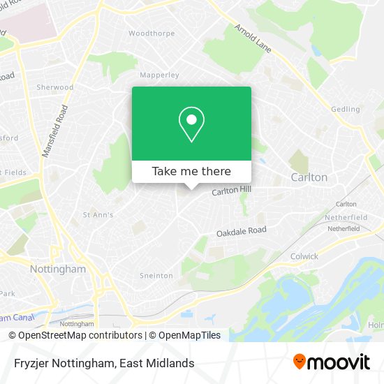 Fryzjer Nottingham map