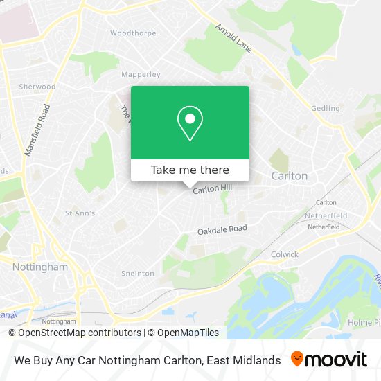 We Buy Any Car Nottingham Carlton map