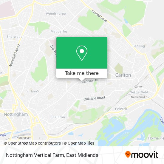 Nottingham Vertical Farm map