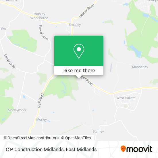 C P Construction Midlands map