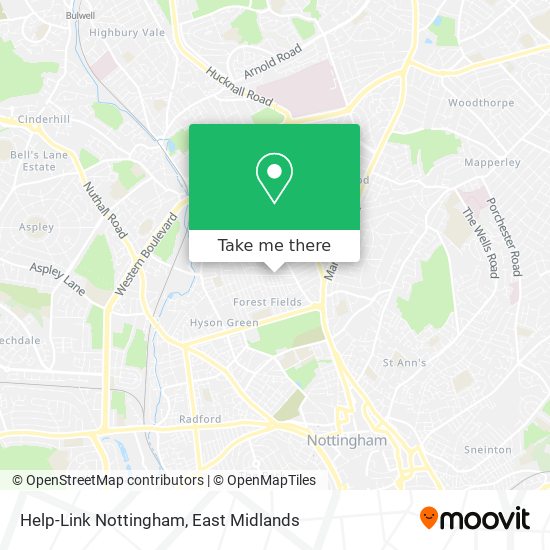 Help-Link Nottingham map