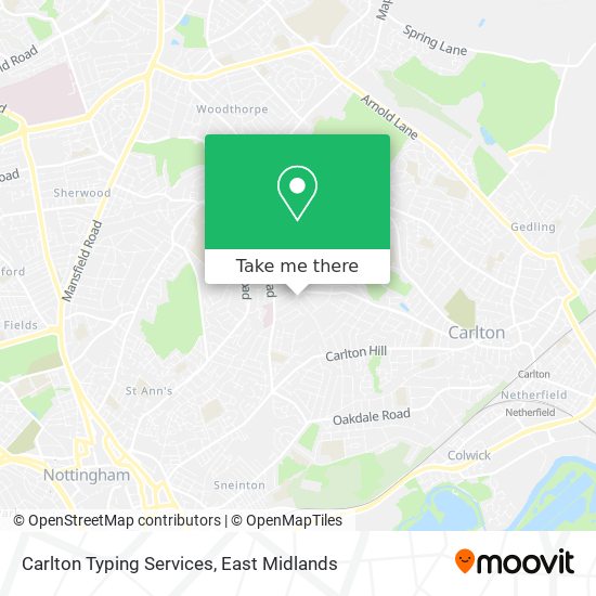 Carlton Typing Services map