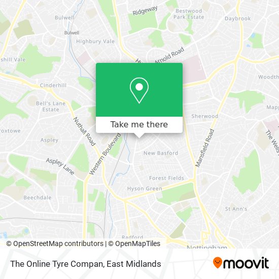 The Online Tyre Compan map