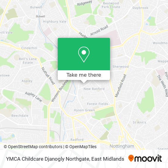 YMCA Childcare Djanogly Northgate map