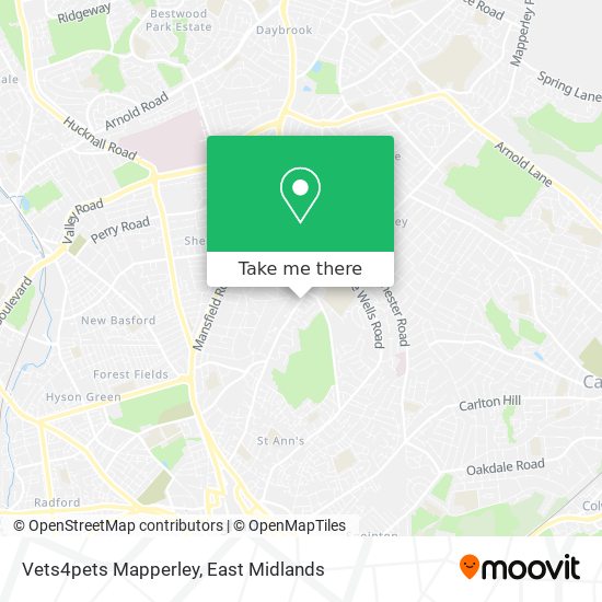 Vets4pets Mapperley map